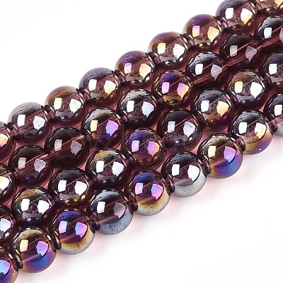 Electroplate Transparent Glass Beads Strands LS-GLAA-T032-T6mm-AB19-1