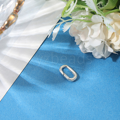 1Pc 925 Sterling Silver Spring Gate Rings STER-BBC0008-50C-1