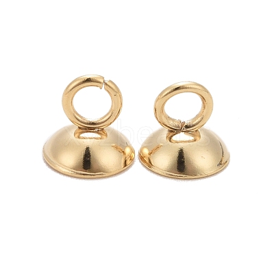 201 Stainless Steel Bead Cap Pendant Bails STAS-L244-27D-G-1