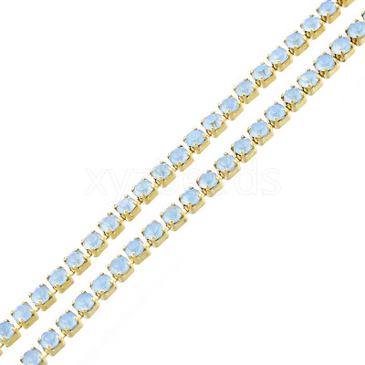 Brass Rhinestone Strass Chains CHC-N017-003A-C03-1
