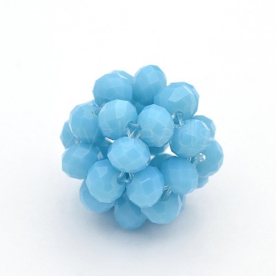 Imitation Jade Glass Round Woven Beads GLAA-A034-6mm-B-1