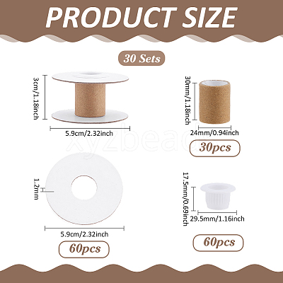30 Bags Paper Thread Winding Bobbins DIY-PH0031-88-1