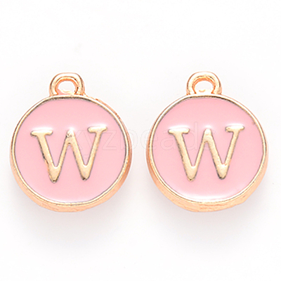 Golden Plated Alloy Enamel Charms ENAM-S118-07W-1