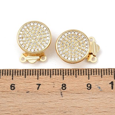 Brass Micro Pave Clear Cubic Zirconia Box Clasps KK-L255-02G-06-1