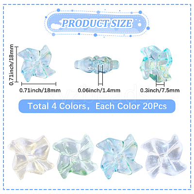 80Pcs 4 Colors Handmade Lampwork Beads LAMP-SC0001-77-1