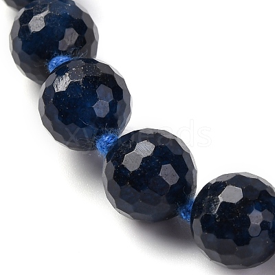 Star Cut Round Natural Jade(Dyed & Heated) Beaded Necklaces for Women G-B122-03A-1