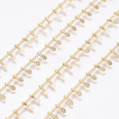 Brass Handmade Curb Chains X-CHC-G006-12G-1