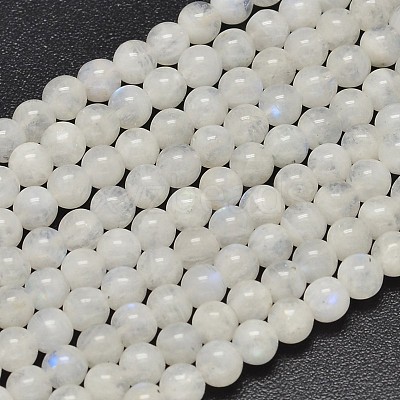 Round Grade A Natural Rainbow Moonstone Bead Strands G-M304-06-5.5mm-1