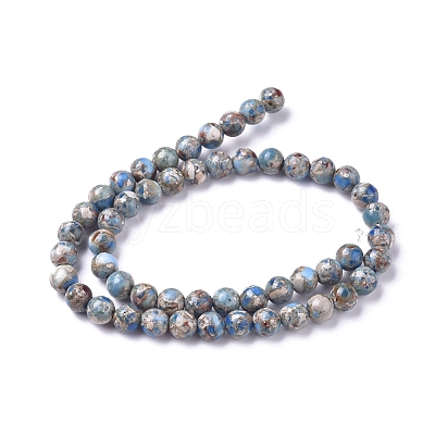 Assembled Synthetic Turquoise and Imperial Jasper Beads Strands G-D0006-C02-8mm-01-1