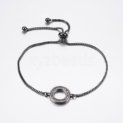 Adjustable Brass Micro Pave Cubic Zirconia Bolo Bracelets BJEW-F302-17-1