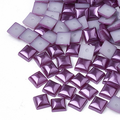 ABS Plastic Imitation Pearl Cabochons SACR-R748-6x6mm-Z47-1