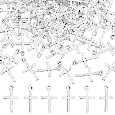 100PCS Cross Tibetan Style Alloy Pendants TIBEP-UN0001-10-1