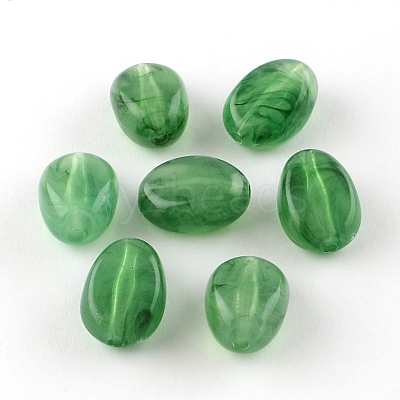 Oval Imitation Gemstone Acrylic Beads OACR-R052-08-1