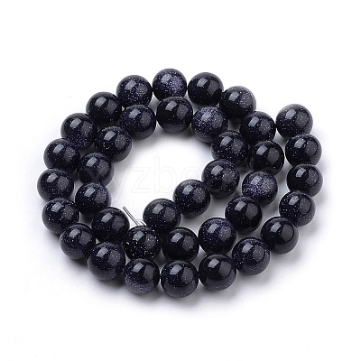 Synthetic Blue Goldstone Beads Strands X-G-S259-41-10mm-1