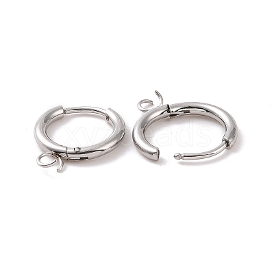 Tarnish Resistant Stainless Steel Huggie Hoop Earring Findings X-STAS-J400-36P-1