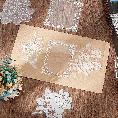2 Boxes 2 Styles PET Hollow Lace Stickers Set DIY-GF0006-78-1