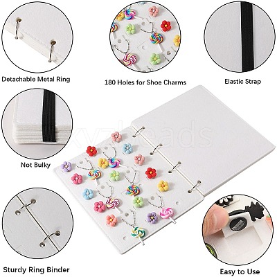 4 Pages Felt Shoe Charms Collection Binder Book AJEW-WH0513-04A-1