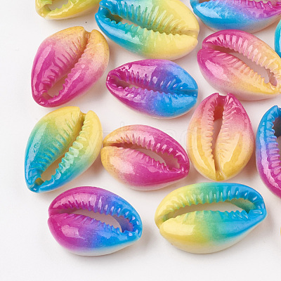 Spray Paint Cowrie Shell Beads SHEL-S274-01-1