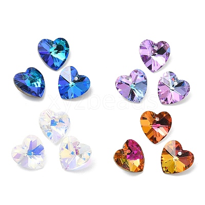 40Pcs 4 Colors Romantic Valentines Ideas Glass Charms RGLA-SZ0001-01-1