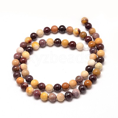 Natural Mookaite Round Bead Strands X-G-P072-34-6mm-1