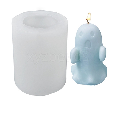 DIY Halloween Theme Ghost-shaped Candle Making Silicone Statue Molds DIY-D057-01-1