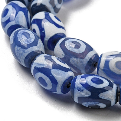 Blue Tibetan Style dZi Beads Strands TDZI-NH0001-C11-01-1