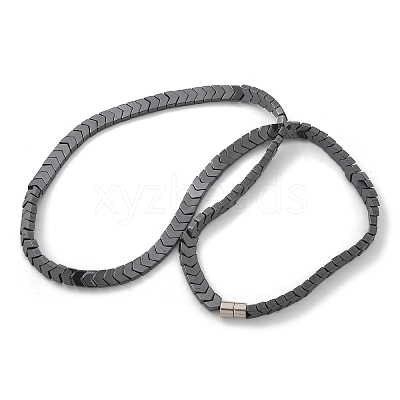 Arrow Synthetic Non-Magnetic Hematite Beaded Necklaces NJEW-R020-11-1