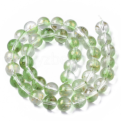 Transparent Spray Painted Glass Bead Strands X-GLAA-N035-03D-B02-1