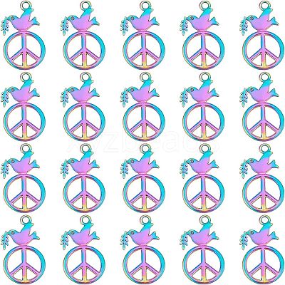 20Pcs Rainbow Color Alloy Pendants FIND-FH0003-56-1