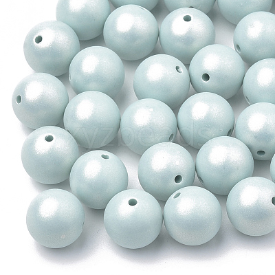 Spray Painted Style Acrylic Beads MACR-T010-8mm-02-1
