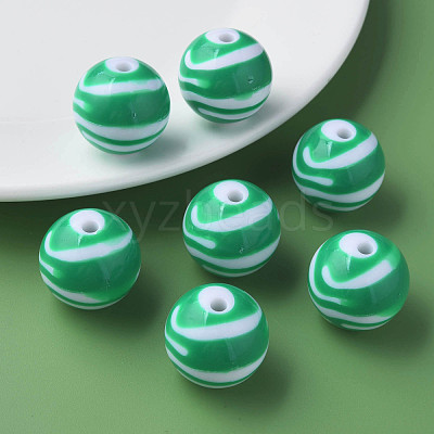 Opaque Striped Acrylic Beads MACR-S373-27C-07-1
