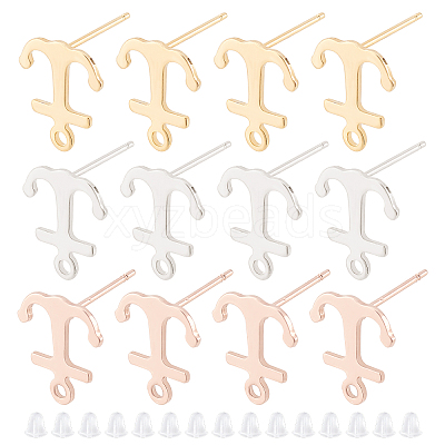 30Pcs 3 Colors 201 Stainless Steel Stud Earring Findings STAS-DC0010-24-1