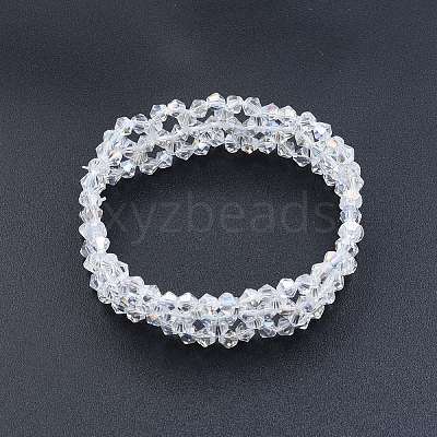 Bling Glass Beaded Stretch Bracelet BJEW-N018-03-03-1