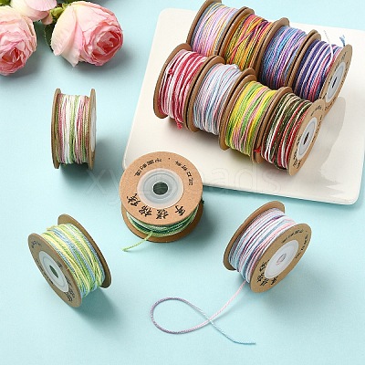 4 Rolls 4 Colors Segment Dyed Macrame Cotton Cord OCOR-YW0001-27A-1