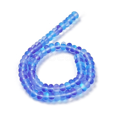 Frosted Transparent Glass Beads Strands FGLA-M002-01E-1