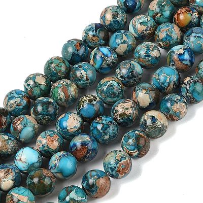 Dyed Natural Regalite/Imperial Jasper/Sea Sediment Jasper Beads Strands G-B124-C01-21-1