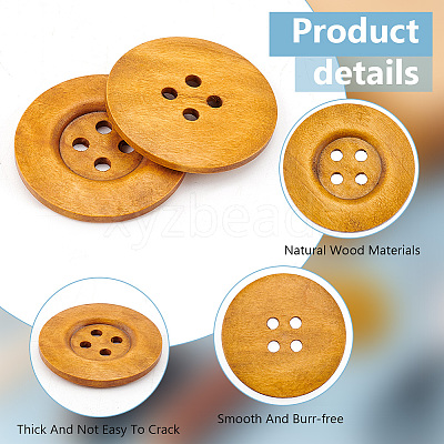 40Pcs Wood Buttons BUTT-OC0001-53A-1