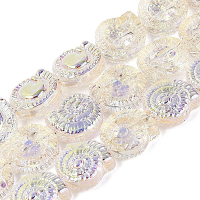 Electroplate Transparent Glass Beads Strands EGLA-Q136-02A-01-1