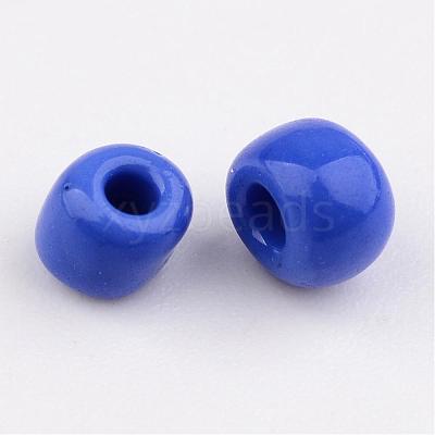 6/0 Opaque Colours Round Glass Seed Beads X-SEED-A010-4mm-48-1