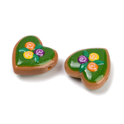 Handmade Heart Lampwork Beads Strands LAMP-P069-04B-01-1