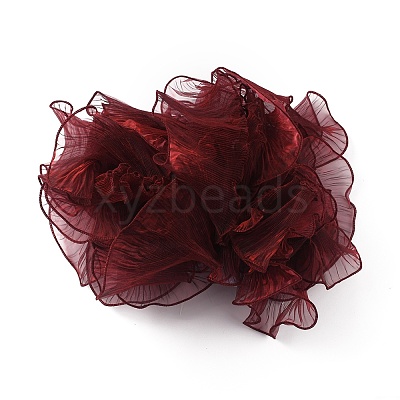 Polyester Pleated Lace Trim Ribbon OCOR-WH0079-45B-1