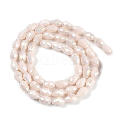 Opaque Solid Color Electroplate Glass Beads Strands EGLA-N013-P4mm-B08-1
