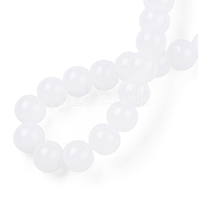 Imitation Jade Glass Beads Strands GLAA-T032-J8mm-01-1