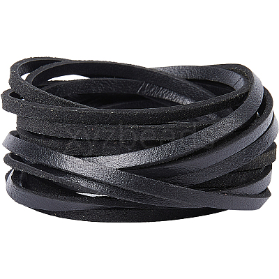 Flat Cowhide Leather Jewelry Cord LC-GF0001-10B-04-1