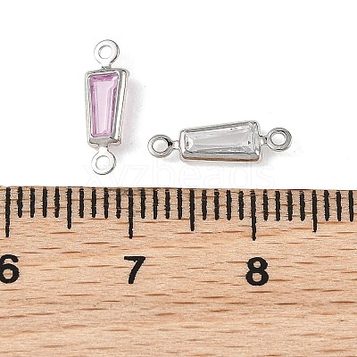 SHEGRACE Brass Pave Cubic Zirconia Trapezoid Connector Charms XGRQ2O597-444P-1