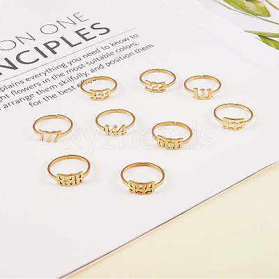 Number Pendant Necklace & Open Cuff Ring JX200A-1
