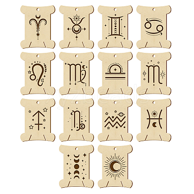 14Pcs 14 Style Plywood Thread Winding Boards WOOD-WH0060-07-1