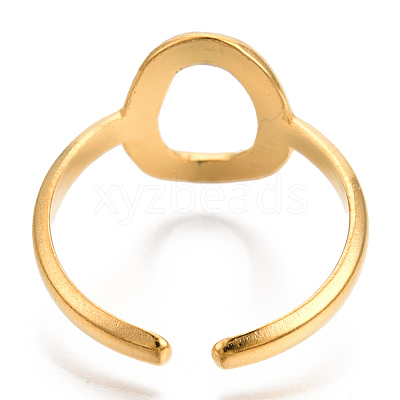 Ion Plating(IP) 304 Stainless Steel Hollow Oval Cuff Rings RJEW-N038-120LG-1