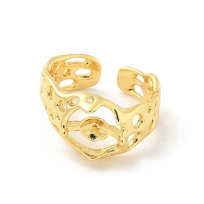 Brass Cup Peg Open Cuff Ring Settings KK-G518-08G-01-1