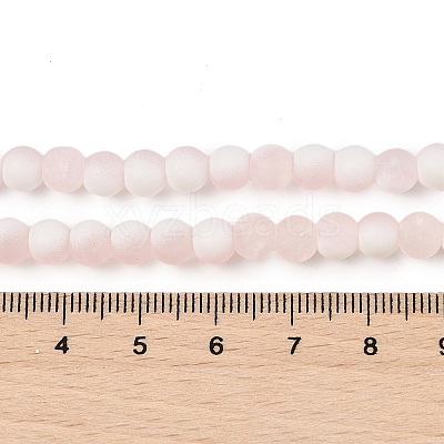 Frosted Crackle Glass Beads Strands GLAA-U001-8mm-M12-1
